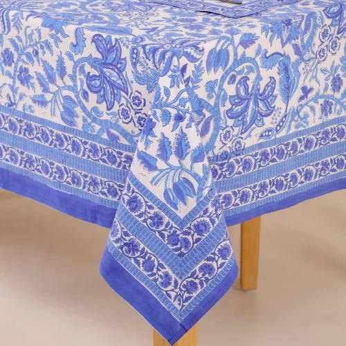 Miniatura 48 de Funda de mesa impresa a mano con diseño exquisito, tela de algodón premium, perfecta para comedor y decoración, mantel de mesa