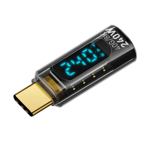 chenyang Adaptador de pantalla digital USB C, USB 4.0 tipo C macho a hembra 40Gbps 8K a 60Hz transferencia de datos PD 240W carga rápida medidor de