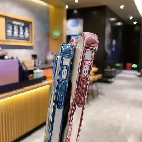 Miniatura 3 de Funda magnética transparente para iPhone 14 Plus, lujo brillante en las cuatro esquinas, protección de grado militar a prueba de golpes con Púrpura
