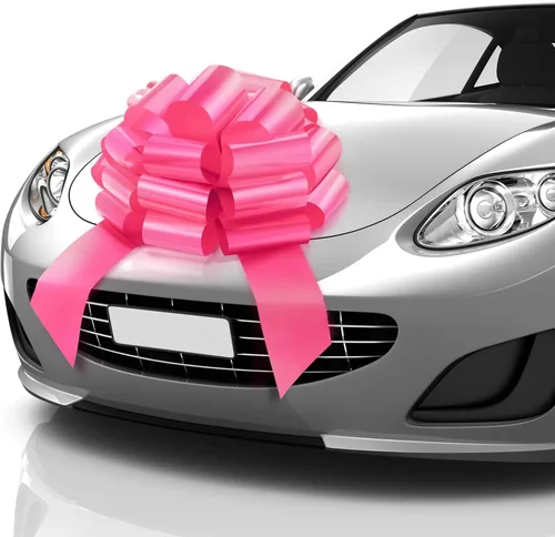 Miniatura 13 de Zoe Deco Lazo grande para automóvil (rojo, 18 pulgadas), lazos de regalo, lazo gigante para automóvil, lazo de cumpleaños, enorme lazo
