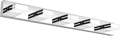 Miniatura 57 de SineRise - Lámpara LED para tocador de baño - Moderna lámpara de acrílico con acabado cromado para iluminación de pared sobre el espejo - 2 luces
