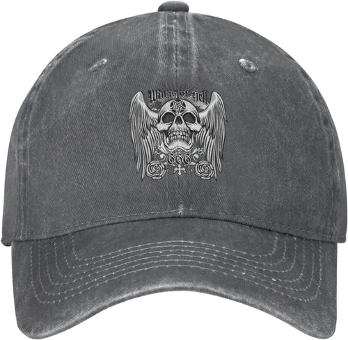 Miniatura 2 de Cowboy Hat Trendy Hats for Man and Women Djustable Four Season Outdoor Baseball Cap of Hell Skull with Angel Deep Heather