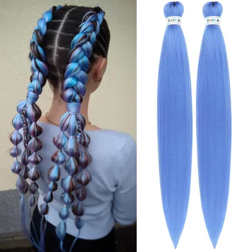 Miniatura 57 de Cabello estirado de fibra Kanekalon para trenzar con cabello humano, color oro rosado, 30 pulgadas