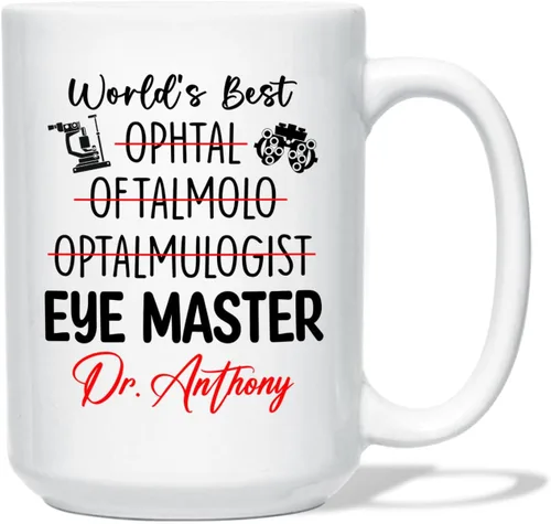 Miniatura 24 de Taza de café personalizada para oftalmólogo con texto en inglés "Thank You For Being An Awesome Oftalmologist", taza de café personalizada