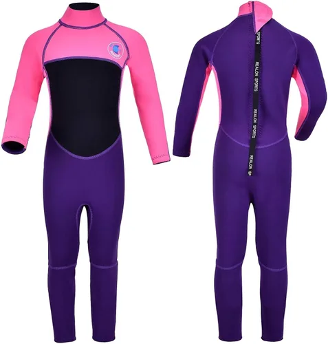 Miniatura 20 de Traje de neopreno de 3 mm para niños, niñas, niños pequeños y jóvenes; traje de baño completo térmico para agua fría; cremallera en la espalda