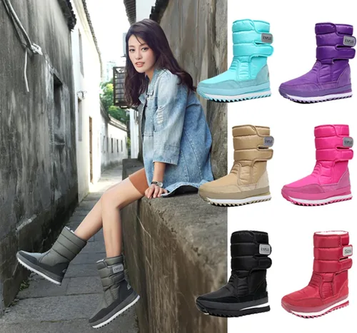 Miniatura 7 de DADAWEN - Botas de nieve impermeables para mujer