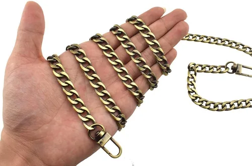 Miniatura 59 de HAHIYO Correa metálica de cadena para bolso de 43.3' de oro para bolso cruzado, bandolera y bolso de mano, cómoda y plana de 0.4' de ancho, extra