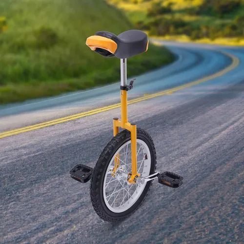 Miniatura 9 de Monociclo de rueda, bicicleta de una rueda con borde y pedales, monociclos de acero modernos para edades unisex de 10 a 60 años, entrenamiento