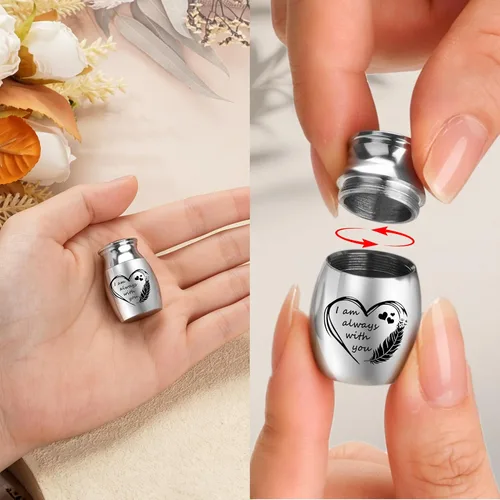 Miniatura 6 de Dletay Mini urnas para cenizas humanas, pequeñas urnas de cremación para hombres y mujeres, recuerdo de cenizas con caja cuadrada de madera de 1.18