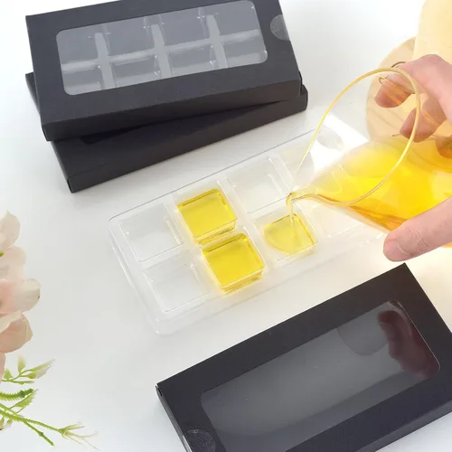 Miniatura 5 de 50 cajas de regalo para cera derretida, molde de plástico con caja, cajas de cera para derretir cera transparente, moldes de cera derretida