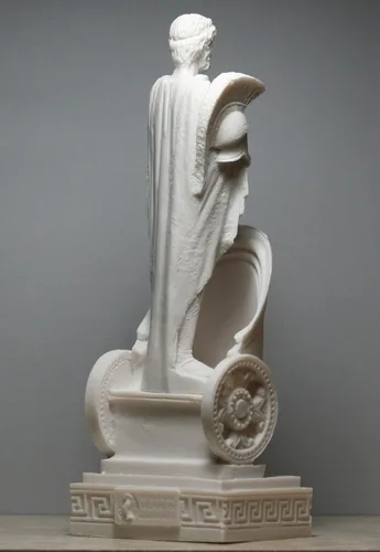 Miniatura 8 de Ares Mars Dios de la guerra Carro griego fundido mármol estatua escultura Figura 9.84