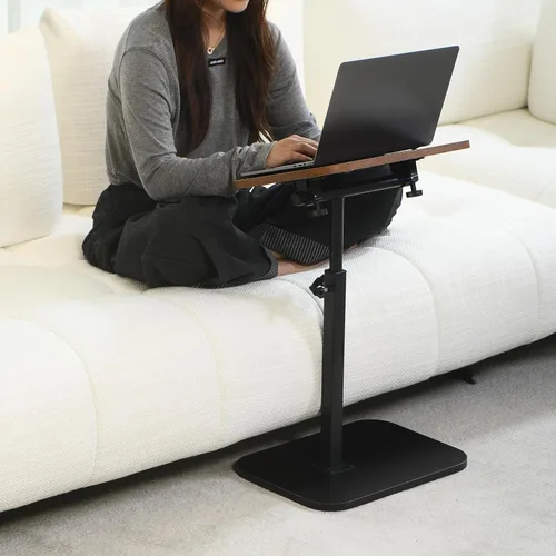 Miniatura 3 de ACEQLYT® Mesa auxiliar pequeña ajustable, altura ajustable, diseño de panel abatible y giro de 360°, reposabrazos de sofá, mesa auxiliar