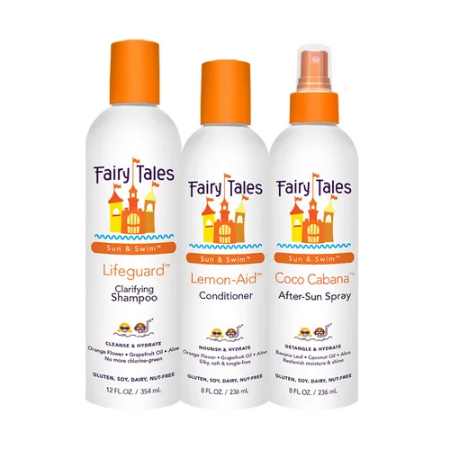 Fairy Tales Champú de natación, acondicionador y spray acondicionador para niños, paquete de 3 | Fabricado con ingredientes naturales en los Estados