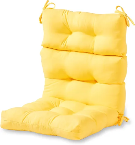 Miniatura 49 de Cojines para silla de respaldo alto para exteriores, diseño de asiento y respaldo con bisagras de una pieza, reversibles con 4 lazos, tela