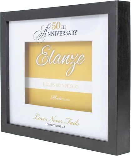 Miniatura 4 de Elanze Designs 50th Anniversary Love Never Fails - Marco de fotos de madera negra (8 x 10 pulgadas)