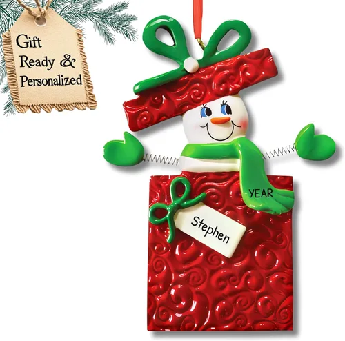 Miniatura 14 de Adornos de muñeco de nieve personalizados en 3D para árbol de Navidad, adornos de Navidad de muñeco de nieve Frosty 2025, adorno único con nombre
