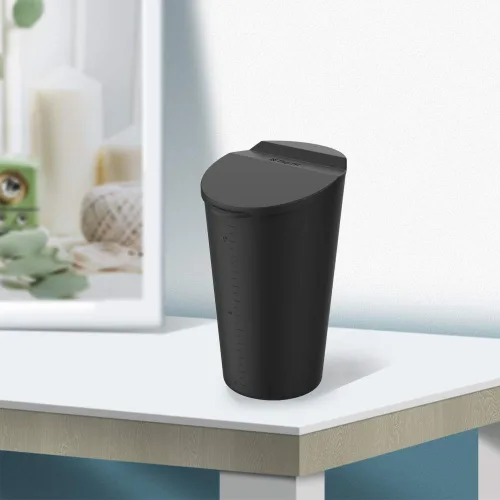 Miniatura 7 de Bote de basura de silicona con tapa – Portavasos para automóvil, hogar, oficina (negro)