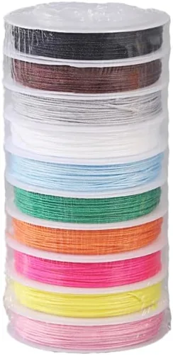 Miniatura 10 de Cordón de nailon de 0.020 in, hilo de ajuste para nudos chinos, collares, joyería, macramé, cuentas, pulseras de 150 yardas (azul)