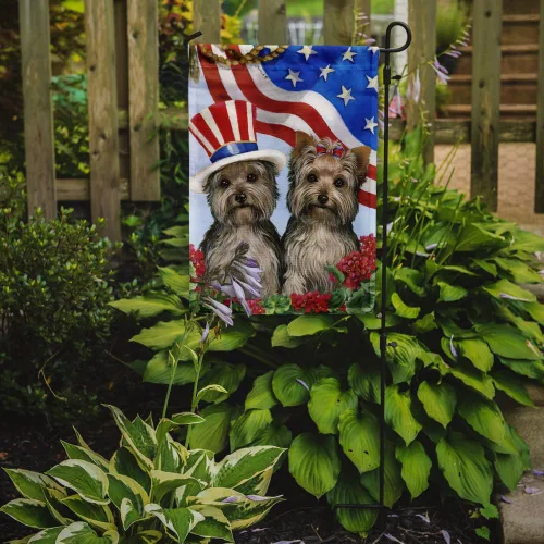 Miniatura 412 de Caroline's Treasures PPP3090GF - Bandera decorativa para jardín de bulldog inglés y otoño, para exteriores, patio, flores, tamaño de jardín