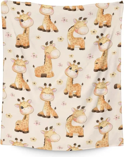 Miniatura 12 de Manta de jirafa para niñas, tamaño regazo de 30 x 40 pulgadas, manta de felpa suave y mullida, regalo de manta negra linda para sala de estar