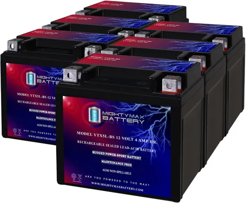 Miniatura 12 de Mighty Max Battery YTX5L-BS -12 voltios 4 AH, 80 CCA, batería de motocicleta SLA AGM sin mantenimiento recargable