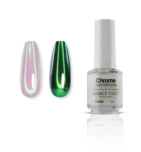 Miniatura 15 de LEGACY NAILS Polvo líquido profesional para uñas CROMADO - ALANA 0.2 fl oz - Revela la magia de los efectos iridiscentes, nacarados y metálicos - Di