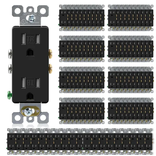Miniatura 29 de ELEGRP Toma de corriente decorativa de pared, resistente a manipulaciones, 15 amperios, enchufe eléctrico de pared estándar, grado residencial