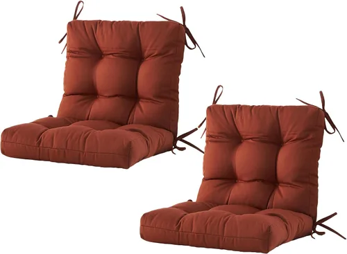 Miniatura 18 de BLISSWALK Cojines para sillas de exteriores, cojín grueso de mimbre con respaldo bajo y lazos para muebles de patio, 40 pulgadas de largo x 20 Beige