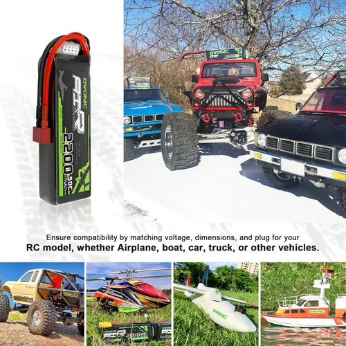 Miniatura 5 de OVONIC 3S Lipo Batería 50C 2200mAh 11.1V Lipo Batería con Dean-Style T Conector para RC Avión Quadcopter Helicóptero FPV Drone