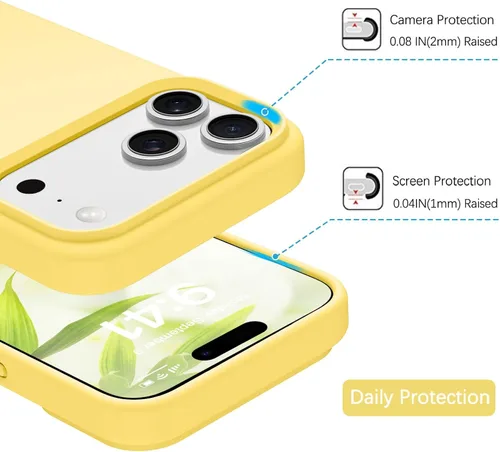 Miniatura 471 de GUAGUA Funda compatible con iPhone 17 Pro Max de 6.9 pulgadas, silicona líquida, goma de gel suave, delgada, forro de microfibra delgada