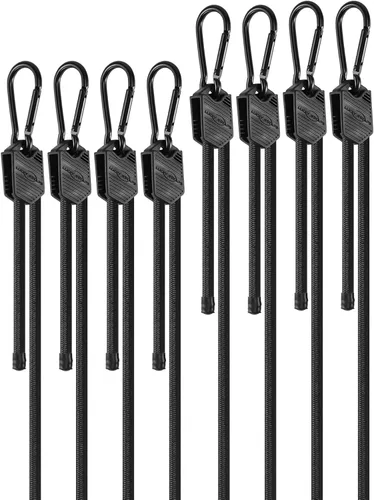 Miniatura 23 de Paquete de 4 cordones elásticos planos ajustables de 3 vías con ganchos, fácil de ajustar la longitud de los 3 lados, Lucky Straps 30 pulgadas