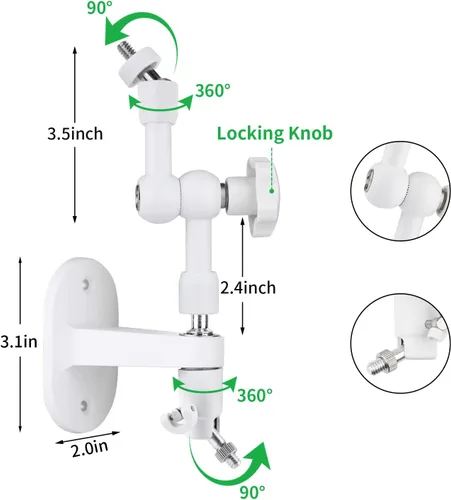 Miniatura 2 de Soporte de pared 2 en 1 para panel solar Arlo y cámara de seguridad Arlo Pro/Pro 2/Pro 3/Pro 4/Ultra, ángulo ajustable para obtener la máxima luz