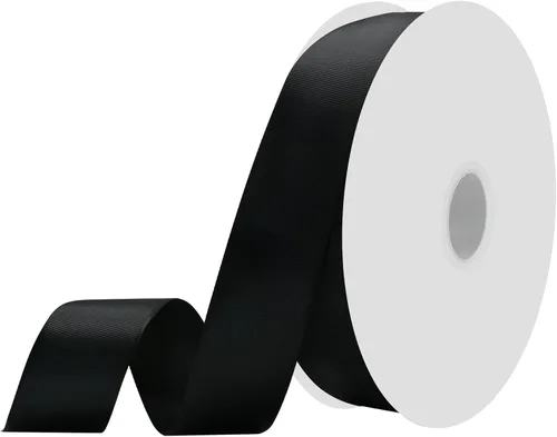Miniatura 50 de Cinta blanca de grogrén de 1-1/2 pulgadas x 50 yardas para envolver regalos, muy adecuada para decoración de bodas, ramos, manualidades, costura