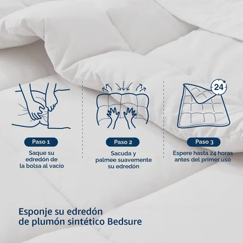Miniatura 9 de Bedsure - Edredón de color liso Gris