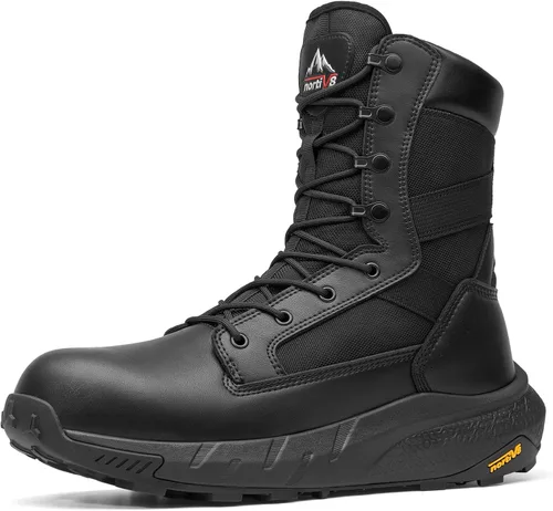 NORTIV 8 Peakforce-Nano - Botas de trabajo para hombre con puntera compuesta de 8 pulgadas, con cremallera lateral ligera ASTM F2412-24 y ASTM