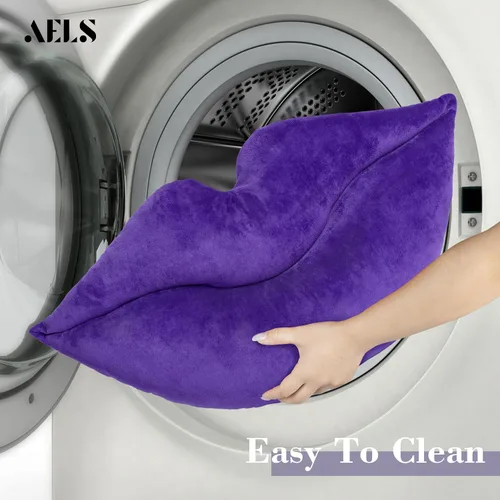Miniatura 4 de AELS Almohadas de labios grandes 3D de terciopelo suave, almohadas decorativas de amor, lindas almohadas de 24 x 12 pulgadas para sofá, cama, sala
