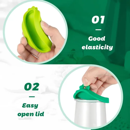 Miniatura 3 de Mumufy - 27 tapas para tarros de yogur Oui de silicona, madera de bambú, tapas de plástico transparente con anillos de sellado de silicona, fundas