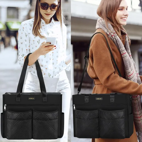 Miniatura 2 de ITIEZY Bolsa de mano para mujer, bolsas de mano para profesores con 1518 bolsillos grandes con cremallera para el trabajo universitario