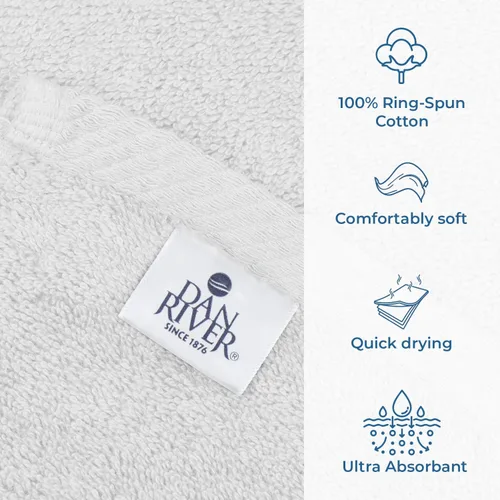 Miniatura 220 de DAN RIVER Paquete de 2 sábanas de baño de 35x70 pulgadas, sábanas de baño jumbo acanaladas para adultos, toallas grandes gruesas y absorbentes