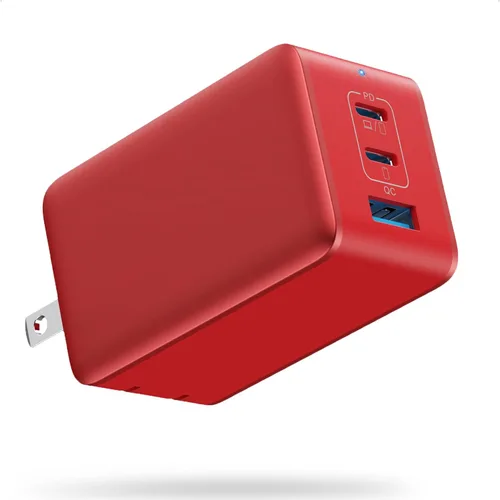 Miniatura 10 de Cargador de pared USB C de 128 W, estación de carga rápida de 3 puertos GaN III, bloque de cargador plegable PD QC, adaptador portátil de 65 W