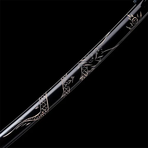 Miniatura 8 de Fidestisan Estilo Monte Fuji 2.21IB 101 cm Espada Samurai Katana Japonesa Real de Acero de Primavera 1065 Hoja con Hamon Artificial, Tang Completo