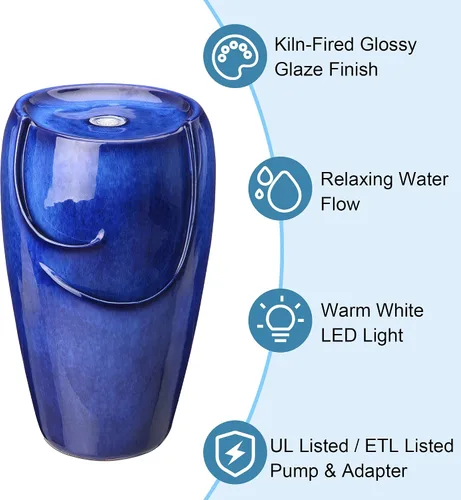 Miniatura 7 de Glitzhome - Fuente de agua con luz LED para exteriores