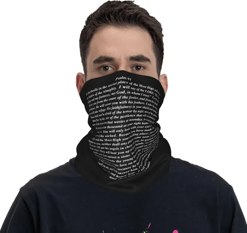 Miniatura 2 de Psalm 91 - Pasamontañas para el cuello, pasamontañas, máscara facial transpirable para hombres y mujeres, color blanco