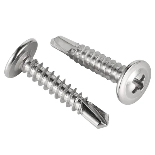Miniatura 2 de Mellewell Tornillos autoperforantes de cabeza de oblea #8 x 1, tornillos de madera, tornillos de chapa autorroscantes rápidos, acero inoxidable 410