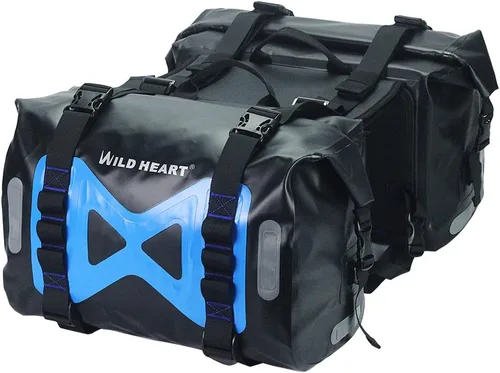 WILD HEART Bolsa impermeable alforja de motocicleta 50L Bolsa de tanque Bolsa lateral de motor