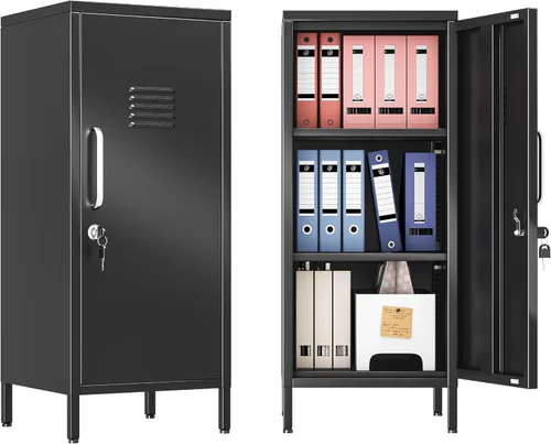 Miniatura 12 de GAIOUS Armario de almacenamiento de armario de metal de 24 pulgadas de alto con 1 puerta, gabinete de almacenamiento de archivos bloqueado con 1