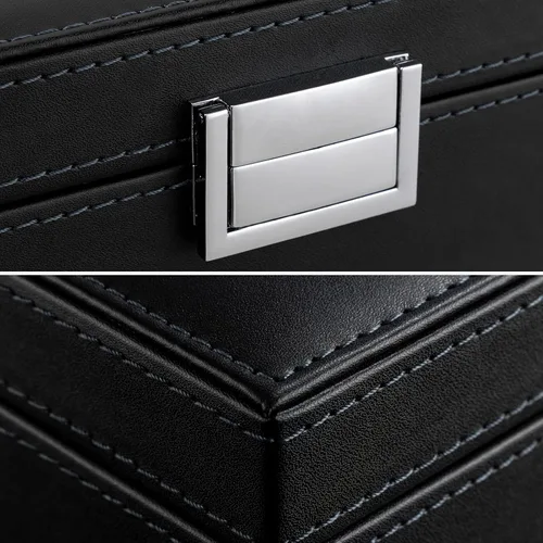 Miniatura 6 de Oyydecor Joyero para regalos de mujeres y niñas organizador de joyas de 2 capas estuche de almacenamiento de joyas de piel sintética con bandeja