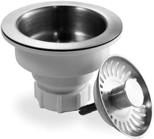 Miniatura 3 de Houzer 190-4200 - Colador de cesta de fregadero de cocina de acero inoxidable de 2-1/2 pulgadas, tapón duradero para fregadero de cocina de metal