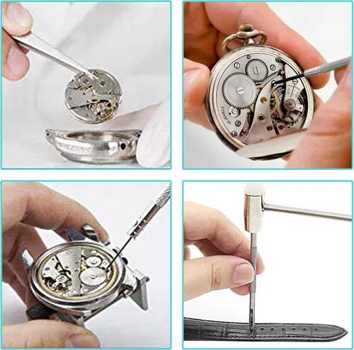 Miniatura 7 de XOOL Kit de reparación de relojes, herramienta de extracción de eslabones de correa de reloj, juego de herramientas de barra de resorte, kit