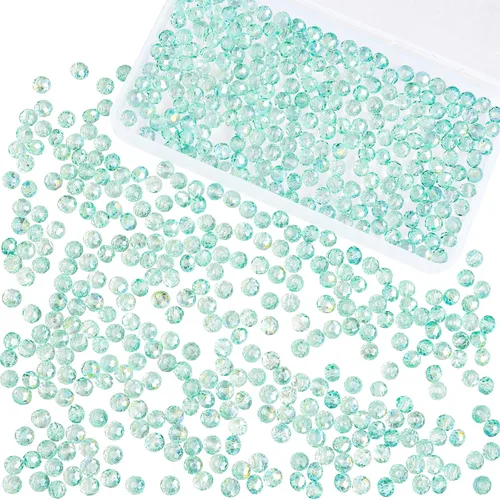 Miniatura 66 de 800 cuentas redondas de cristal de 0.236/0.396/0.394 pulgadas para joyas de bricolaje, ideales para pulseras, collares, colgantes y proyectos